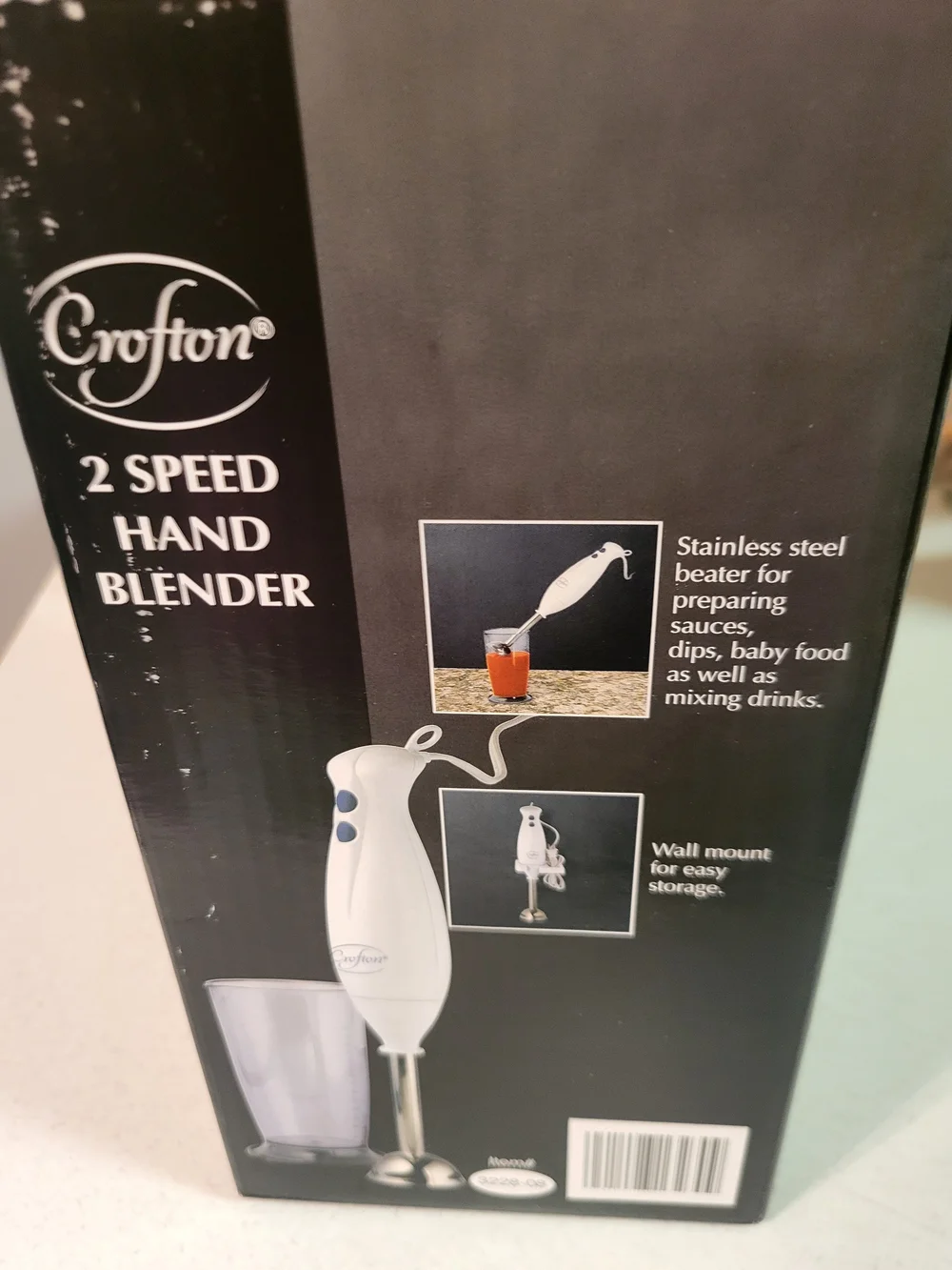 Crofton 2-Speed White Hand Blender - Immersion Stick Mixer